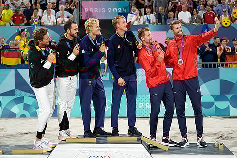 2024 Paris Olympics Men's beach volleyball medal ceremony